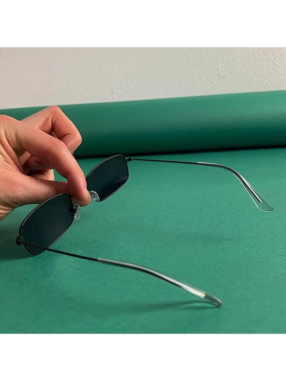 Y2k 90s 2000s vintage unique slim style black sunglasses. Glasses are unisex.